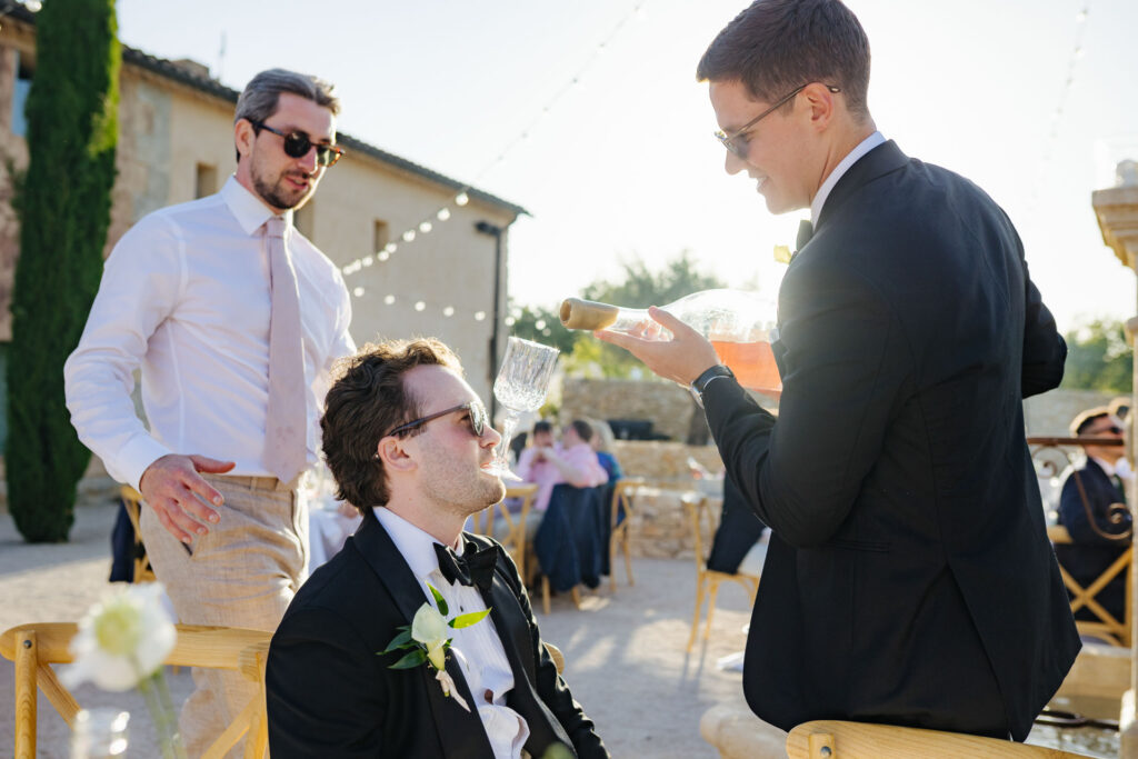 Groomsmen and guests during the reception — Grange de Javon wedding